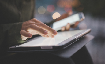 touchscreen tablet and mobile phone